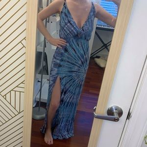 Blue Life Tie-Dye Maxi Dress